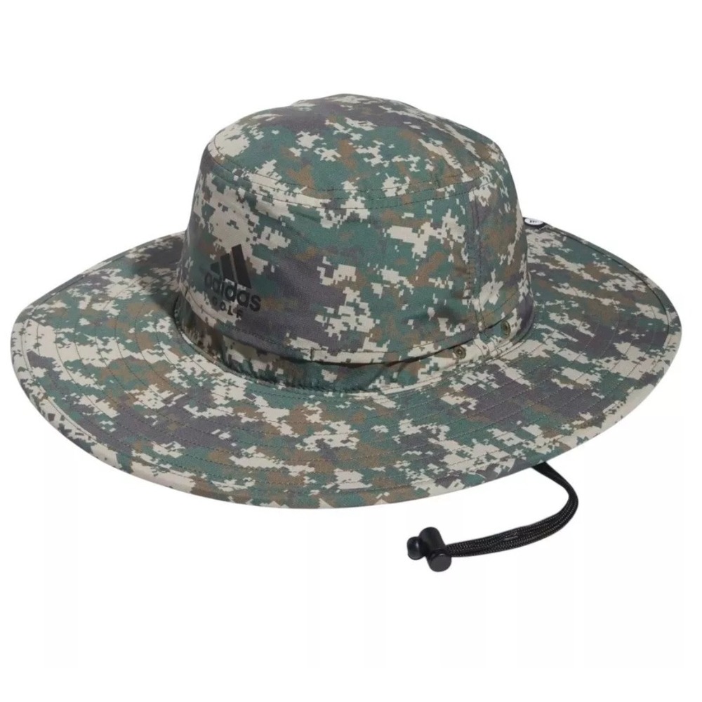 Adidas Golf Wide Brim Sun Hat‎ Mens S/M Camo Bucket Hat Outdoor Fish Hike NWT